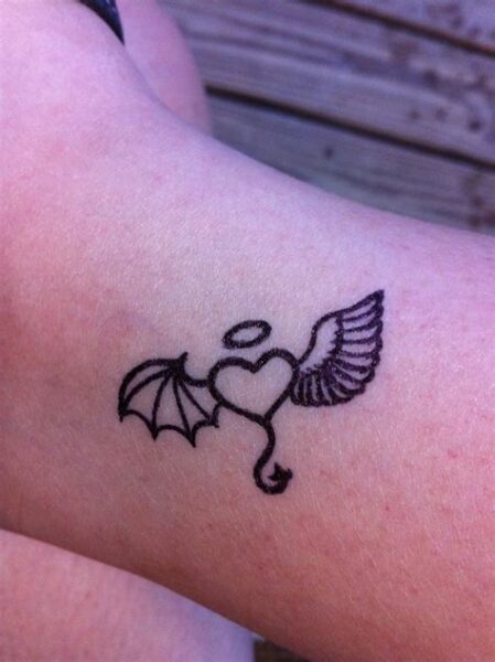 Angel Devil Heart Tattoo