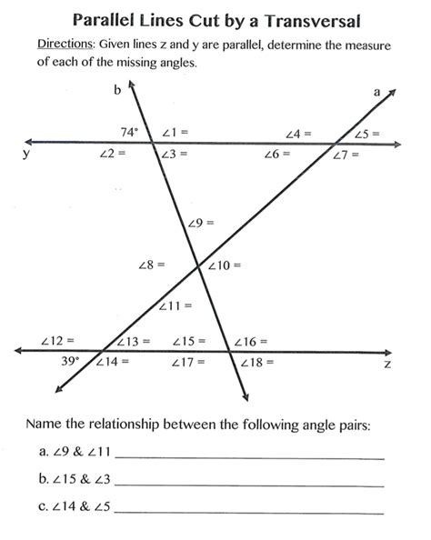 Parallel Lines Cut By A Transversal Problems With Answers
