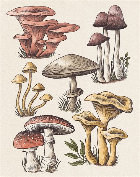 Picture Of Mushroom Drawing