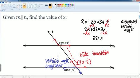 Transversal Problems With Equations (Level 1) Delta Math Answer Key