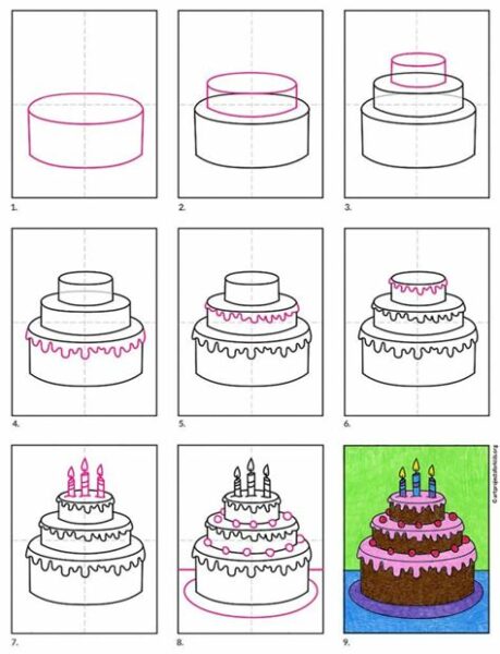 Birthday Cake How To Draw