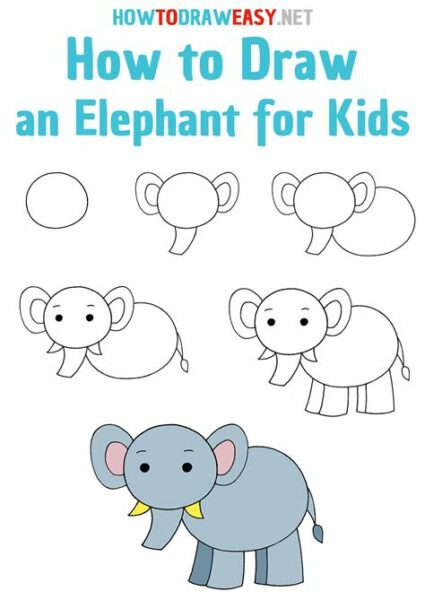 Easy Elephant Drawing