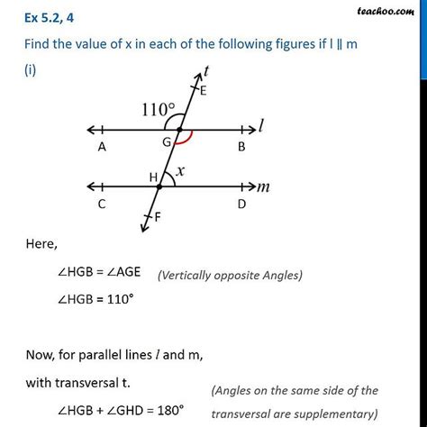 Angles In Transversal Find The Value Of X Calculator