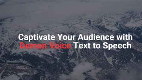 Demon Voice Generator Text To Speech