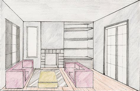 Drawing A Room In One Point Perspective