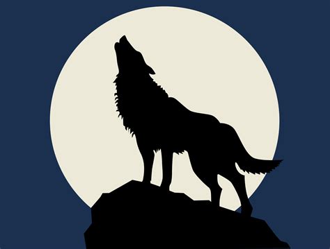 Drawing Of A Wolf Howling At The Moon