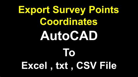 Export Points From Autocad To Csv