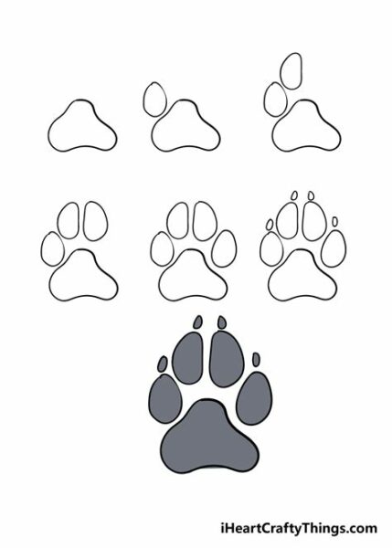 How To Draw A Dog’S Paw