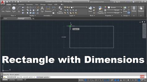 How To Draw A Rectangle In Autocad With Dimensions