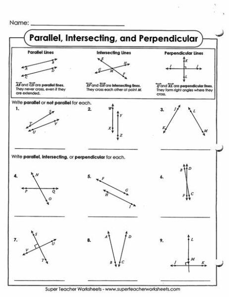 Parallel Perpendicular And Intersecting Lines Calculator