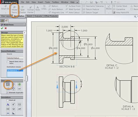 Solidworks Foreshortened Dimension In Detail View