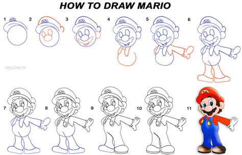 Step By Step Drawing Mario
