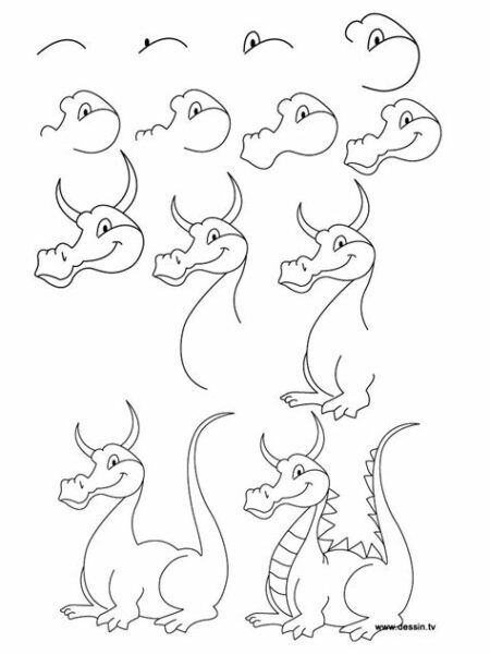 Step By Step To Draw A Dragon