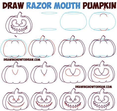 How To Draw Scary Pumpkin Faces