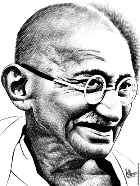 Drawing Mahatma Gandhi