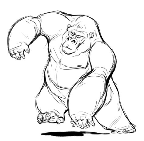 Easy Gorilla Drawing