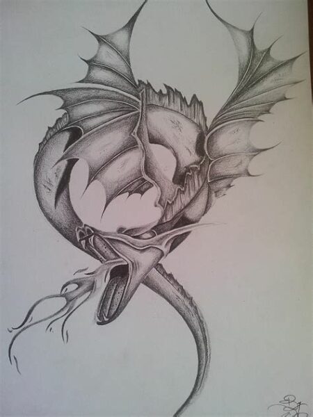 Pencil Drawing Of Dragons