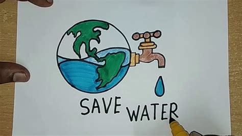 Save Water Drawing Easy